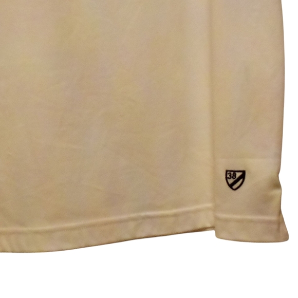 Cremieux Yacht Club Polo Shirt, White W/ Navy Trim, Faux Pocket, Collared... - Picture 8 of 12